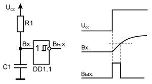 Формирователь одиночного импульса схема