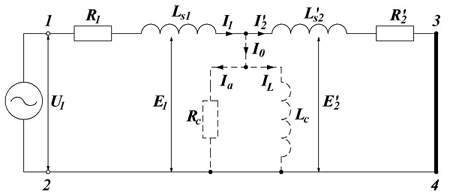 Эквивалентная схема трансформатора и схема замещения