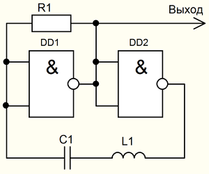 Схема генератора на логических элементах